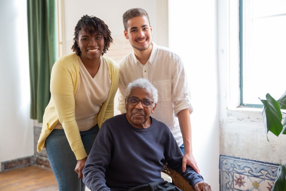 Dental team caring for a care-home resident in Leeds